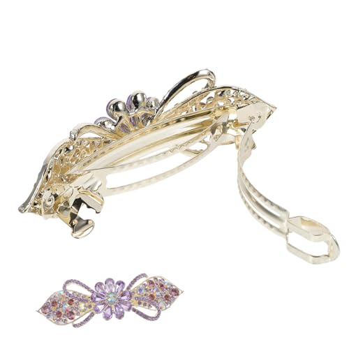 BESTYASH Haarklammer mit Strasssteinen Federnder Metall haarclip für Dickes Haar Langlebiger Damen haarschmuck in Attraktivem Design für Alltag und Festliche Anlässe von BESTYASH