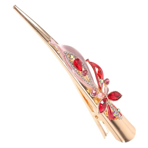 BESTYASH Haarnadel aus Kristall Rechnung Haarklammer Styling Ente Edelsteine Jay Frauenhaarclip dekorative Haarspange für Mädchen Haarspange für Frauen Vintage Haarspangen Metall rot von BESTYASH