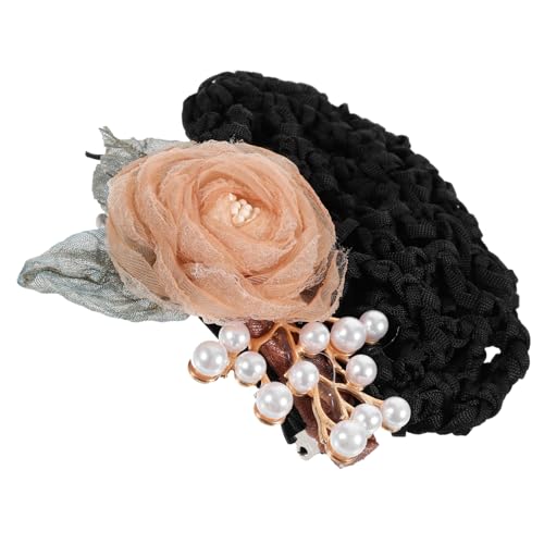 BESTYASH Blumen Haarknoten Abdeckung für Damen Dutt Netz mit Blumen Haarnetz für Krankenschwestern Stewardessen Haarschmuck für Formelle Anlässe von BESTYASH