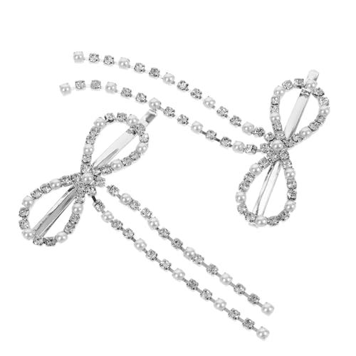 BESTYASH 2stücke Teiliges Haarklammern Mit Schleifenform Elegante Haarspangen Für Mädchen Für Partys Aus Langlebigem Strassmaterial Leicht Und Benutzerfreundlich Für Feines Haar von BESTYASH