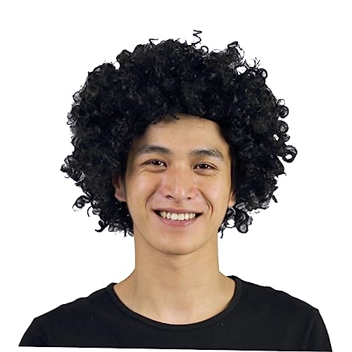 BESTYASH Perücke Schwarz Cosplay Kostüm Haarperücke Frisur Echthaarperücke Halloweenperücke Maskerade Perückenhaar Perücken Atmungsaktiv Elastisches Design von BESTYASH