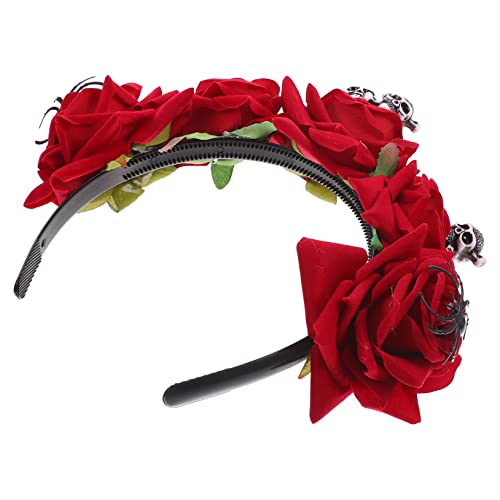 BESTYASH Halloween Haarreif mit Rosen Schädel Design Leichtes Bequemes Stirnband für Kostüm Party Karneval als Halloween Cosplay Zubehör und Festival Haarschmuck von BESTYASH