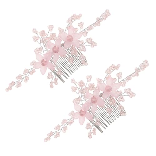 BESTYASH Handgefertigter Vintage Haarkamm mit Acrylblumen und Funkelnden Kristallen Leichter Brautschmuck für Hochzeit Brautjungfern und Festliche Anlässe Hochzeits Accessoires von BESTYASH