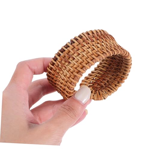 BESTYASH Handgefertigtes Rattan Armband Leichtes Geflochtenes Bastgeflecht Verstellbarer Boho Cuff Chunky Sommer Strand Schmuck Einzigartiges Handgewebtes Festival Wickelarmband von BESTYASH
