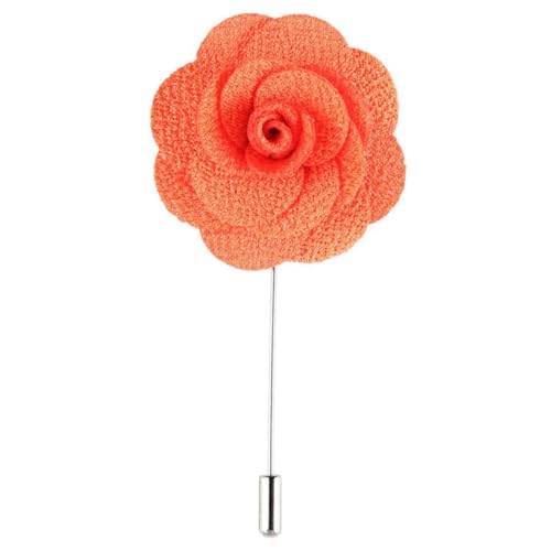BESTYASH Handgemachte Kamelienbrosche Für Männer Anstecknadel Orange Für Anzug Festlichkeiten Besondere Anlässe Hochzeitsaccessoire Blumenbrosche Für Herren von BESTYASH