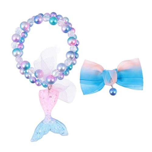 BESTYASH 1satz Teiliges Junge Mädchen Schmuckset Modisches Meerjungfrau-halskette Armband Und Haarspangen Set Für Kindergeburtstage Und Anlässe Stilvoll Und Langlebig von BESTYASH