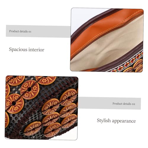 BESTYASH Handgewebte Boho Strandtasche mit Kokosnussschale Leichte Bucket Crossbody Tasche für Damen Handgefertigte Umhängetasche für Sommerurlaub und Einkaufen von BESTYASH