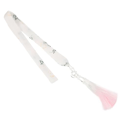 BESTYASH Hanfu Haarschmuck Quaste Haarbänder Cosplay Haarseile Traditionelle Haarschmuck Haarquaste Kopfschmuck Mit Luftschlange Vintage Haarbänder Quaste Haarseil Metall Weiß von BESTYASH