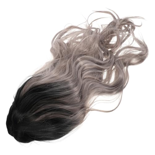 BESTYASH Heat Resistant Grey Gradient Wavy Wig für Frauen Langlebiges Synthetisches Haar Natürliche Locken Einfach zu Stylen für Party Cosplay und Kostümgebrauch von BESTYASH