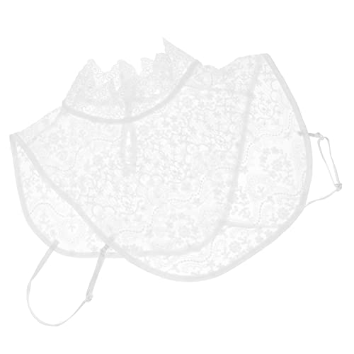 BESTYASH Hemdkragen gefälschtes Hemd elegant Sweatshirt falsches Kleidung Pullover Blusenkragen Ansteckbarer Kunstkragen Spitzenkragen gefälschte Baumwolle Weiß von BESTYASH