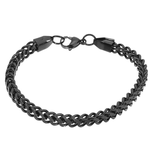 BESTYASH Herren Armband Schwarze Link Chain Personalisiertes Metall Armband Modisches für Männer Langlebig Robust Sicher von BESTYASH