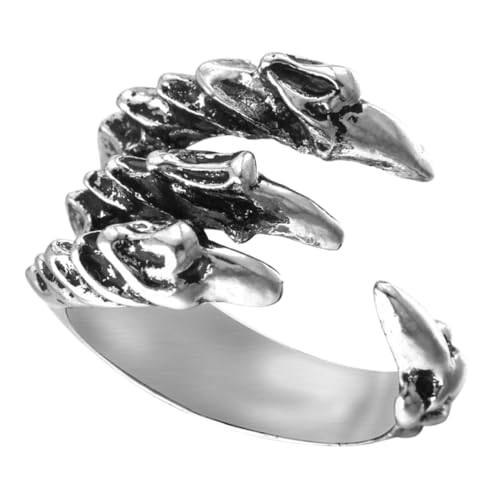 BESTYASH Herren Ring Dragon Claw Verstellbar Offener Fingerring Punk Stil Langlebige Legierungsmaterialien Kleines Schmuckstück für Alltag und von BESTYASH