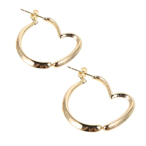 BESTYASH Herzohrringe Aus Metall Für Damen Unregelmäßige Creolen in Herzform Leicht Und Langlebig Statement-schmuck Für Verschiedene Anlässe Poliertes Finish Als Für von BESTYASH