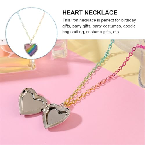 BESTYASH Herzanhänger Halskette Bunt Kleine Herzform Anhänger Leichte Metallkette Modischer Schmuck für Mädchen Geschenk Alltag Party von BESTYASH