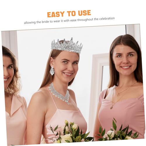 BESTYASH Hochzeit Schmuckset für Damen Brautschmuck Set mit Strass Halskette Ohrringen und Funkelnder Krone Leicht und Komfortabel für Braut Brautjungfer Abschlussball und Festliche Anlässe von BESTYASH