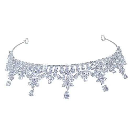 BESTYASH Hochzeit Tiara für Damen Handgefertigte Krone mit Zirkonia für Hochzeiten Partys und Besondere Anlässe Perfektes Haarschmuck Accessoire zur Verschönerung Looks von BESTYASH