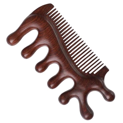 BESTYASH Holzkamm Mit Breiten Zähnen Für Kopfhaut-massage Entwirrungskamm Aus Holz Für Dickes Haar Massagekamm Mit Akupunkturpunkten Für Frauen von BESTYASH