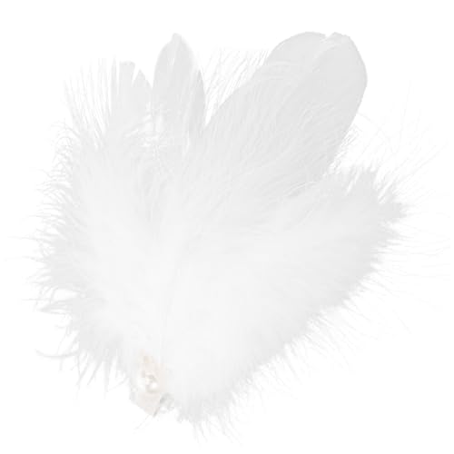 BESTYASH Hübsche Haarspange Mit Federn Für Mädchen Flauschiges Haar-accessoire Für Ballett Und Märchen-kostüme Dekorative Haarklammer Mit Perlen Für Besondere Anlässe Und von BESTYASH