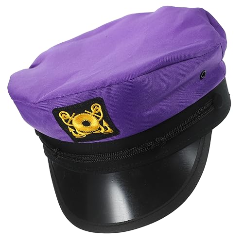 BESTYASH Kapitäne Kapitänsmütze für Cosplay Kappen Party Matrosenhut Matrosen-Outfit matrosenmützen herrenmütze hats for men Matrosenhut für Requisite Matrosen-Yachthut Polyester Violett von BESTYASH