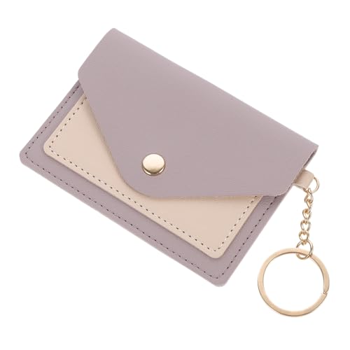 BESTYASH Kartenetui Schlüsseletui Münzhalter Schlüsselanhänger Schlüsselanhänger-geldbörse Mini -schlüsselbund Kleine Geldbörse Kleingeldbörse Für Beutel Geldbörsen Light Grey Leder von BESTYASH