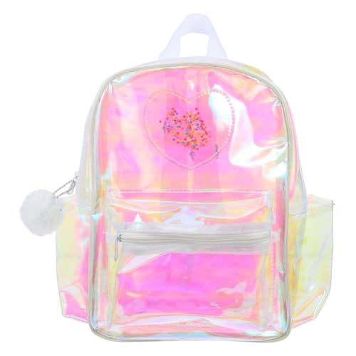BESTYASH Klarer Rucksack Herzmuster Für Frauen Mädchen Durchsichtiger Kleiner Rucksack PVC Leicht Und Praktisch Für Konzerte Und Festivals Süße Transparente Tasche Für Alltag von BESTYASH