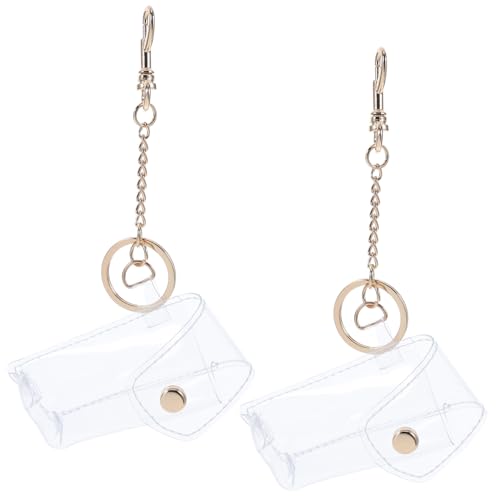 BESTYASH 2stücke Transparente Lippenstiftbeutel Schlüsselanhänger PVC Material Lippenstiftetui Mit Clip Für Lippenstifte Lippenbalsam Und Lipgloss Unterwegs Hause von BESTYASH