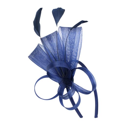 BESTYASH Kopfblumenhut Hüte und Handschuhe für Teepartys Teepartyhüte für Frauen Mini Party Hüte funkelnd Fascinator-Hut Fascinator Hut Teeparty Fascinator-Hüte Kunstfeder Marine von BESTYASH