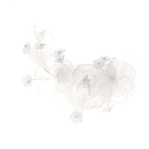 BESTYASH Kopfschmuck Für Damen Hochzeit Braut Haarschmuck Blumen Chiffon Zubehör Mit Haarnadeln Für Party Abendfeier von BESTYASH