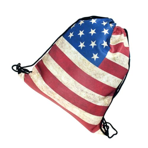 BESTYASH Kordelzugtasche Mit Flagge Reise Rucksack Mit Kordelzug Netzbeutel Für Patriotischen Kordelzug Rucksack Sporttasche Turnbeutel Damen Tragbarer Kordelzugbeutel Schlüssel von BESTYASH