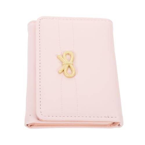 BESTYASH Koreanische Damen Geldbörse Kurz PU Münzfach Kartenetui Großes Fassungsvermögen Rosa Schmetterlingsdesign Leicht Tragbar Für Alltag Reise Shopping von BESTYASH