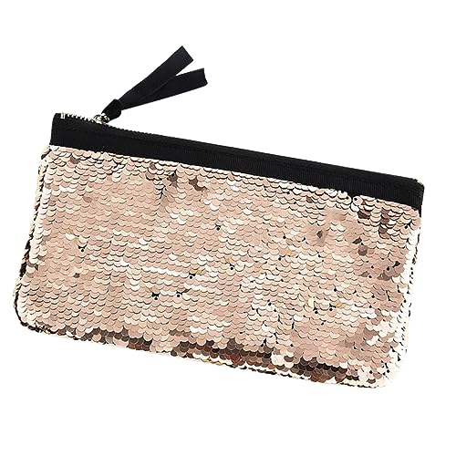BESTYASH Schminktasche Aus Strapazierfähigem Material Makeuptasche Mit Reißverschluss Damen Kosmetiktasche Pailletten Handtasche Für Party Shopping Und Alltag von BESTYASH