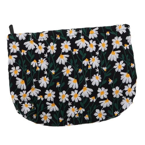 BESTYASH Kosmetiktasche Mit Blumenstickerei -Muster Baumwollbeutel Reißverschlusstasche Für Damen Make-up-Organizer Kosmetikbeutel Für Alltag Und Reisen von BESTYASH