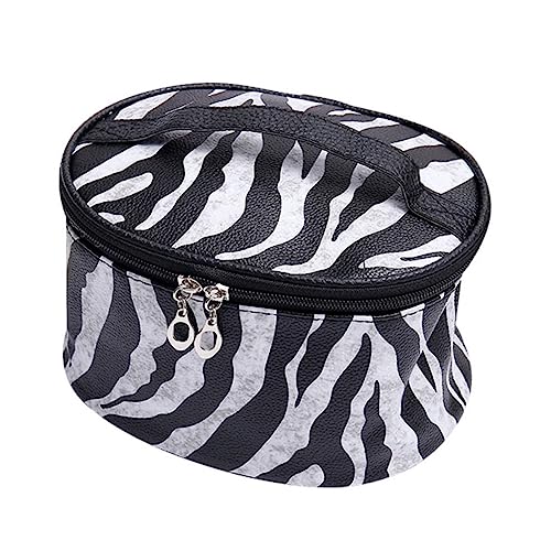 BESTYASH Kosmetiktasche Zebra Muster PU Tragbar Reise Kulturtasche Organizer Waschbeutel mit Reißverschluss für Damen Urlaub Business Gym Camping von BESTYASH