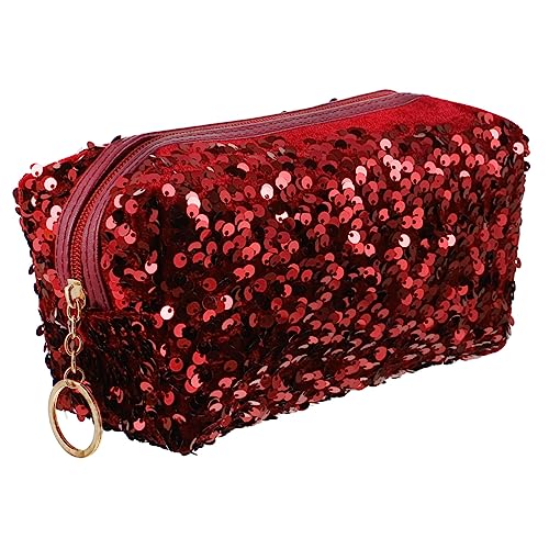 BESTYASH Kosmetiktasche für Damen Große Tragbare Schminktasche mit Reißverschluss Vielseitige Make Up Aufbewahrungstasche für Reisen Weinrot für Lippenstifte und von BESTYASH