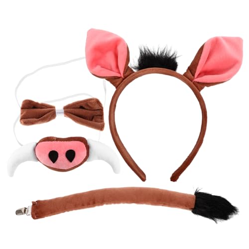 BESTYASH Kostümset Mit Schweineohren Nasen Und Fliege Für Junge Mädchen Tierkostüm Für Cosplay Bühnenauftritte Und Themenpartys Leicht Und Komfortabel Aus Stoff Gefertigt von BESTYASH
