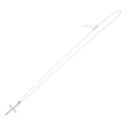 BESTYASH Kristallbesetzte Kreuz Anhänger Halskette Gedrehte Strickkette Vintage Schmuck für Damen Mädchen Minimalistisches Religiöses Schmuckstück Sweater Chain Modischer Damenschmuck von BESTYASH