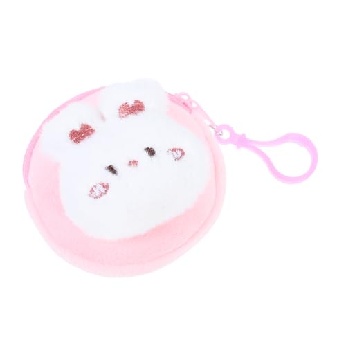 BESTYASH Kuscheliges Cartoon Bunny Münzgeldbeutel Plüsch Mini Geldbörse mit Reißverschluss für Jungen und Mädchen Weiches Plüschmaterial Tragbare Kleine Münztasche und Ohrhörer von BESTYASH