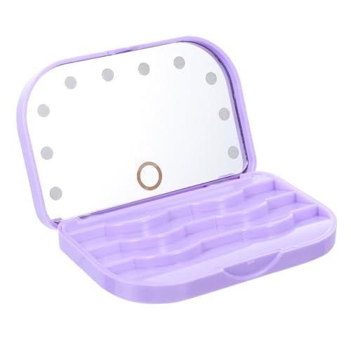 BESTYASH LED Wimpern Aufbewahrungsbox mit Spiegel Tragbare Kompakte Wimpern Organizer Box für Kunstwimpern für Reisen Make Up und Alltag von BESTYASH