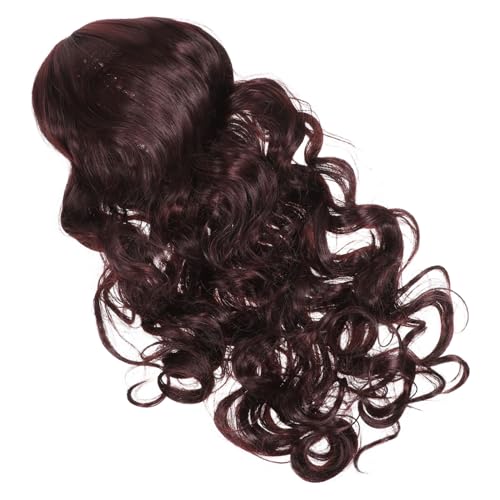 BESTYASH Lange Gewellte Perücke für Frauen Synthetische Hochtemperaturfaser Natürlicher Look Komfortables Netz Vielseitig Stylbar Geeignet für Alltag Cosplay Party Rote Braunfarbe von BESTYASH
