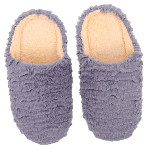 BESTYASH Leichte Geräuschlose Hausschuhe für Damen und Herren Rutschfeste Weiche Sohlen Atmungsaktiv und Warm für Frühling Herbst und Winter Paargröße Graue Indoor Hausschuhe von BESTYASH