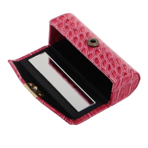 BESTYASH Lippenstiftetui Mit Spiegel Tragbare Pu Lippenstiftbox Für Damen Rechteckig Make up Reiseetui Organizer Für Lippenstifte Knopfverschluss Leicht Und Strapazierfähig von BESTYASH