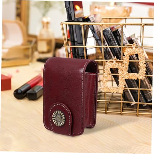 BESTYASH Lipstick Tasche PU Leder mit Spiegel Kleine Kosmetiktasche für Damen Tragbares Lippenstift Etui Eleganter Lippenstift Organizer Robust und Langlebig für Frauen Zufällige Farbe von BESTYASH