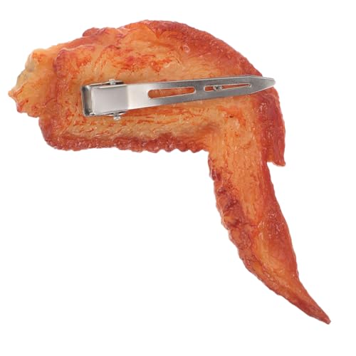 BESTYASH Haarspange Mit Hühnerflügelnmotiv Lustige Haarnadeln Aus Pvc Für Frauen Und Mädchen Realistisches Essensdesign Party-foto-requisiten Ausgefallener Haar-accessoire von BESTYASH