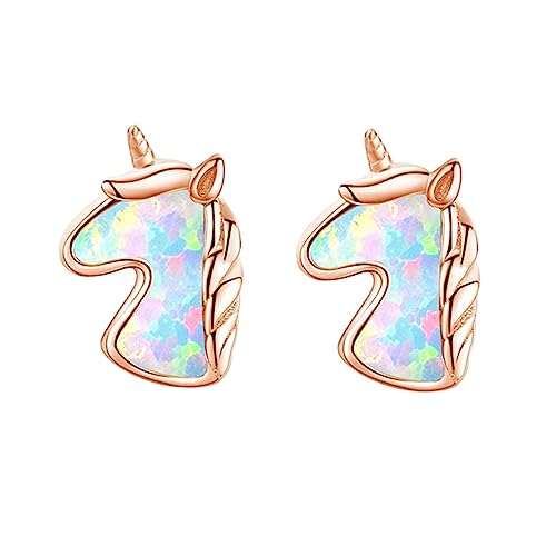 BESTYASH Mädchen Ohrringe Roségold mit Buntem Opal Ohrstecker für Alltag und Partys Hypoallergen Stilvolles Ohrzubehör für BESTYASH Mädchen Ohrringe Roségold mit Buntem Opal Ohrstecker für Alltag und Partys Hypoallergen Stilvolles Ohrzubehör für von BESTYASH