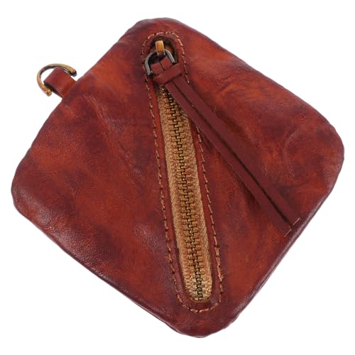 BESTYASH Handgefertigtes Münzgeldbörse Für Damen Praktische Leder Geldbörse Mit Reißverschluss Für Kleingeld Karten Und Bargeld Für Reisen Business Und Alltag von BESTYASH