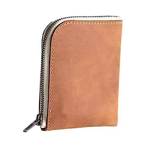 BESTYASH Lederbörse Für Herren Kleine Geldbörse Mit Reißverschluss Kartenetui Aus Leder Kurze Geldtasche Ausweishalter Karten-Organizer-Tasche von BESTYASH