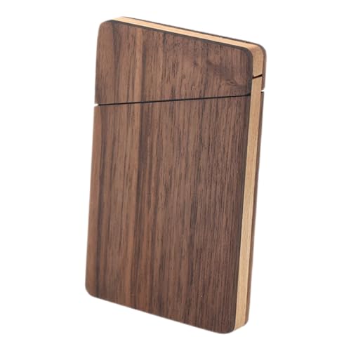BESTYASH Magnetischer Visitenkartenhalter aus Walnussholz Rechteckige Schlanke Business Card Box für Herren Große Kapazität Edles Design Praktisches Büroaccessoire Firmengeschenk von BESTYASH