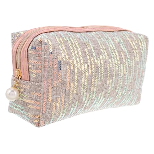 BESTYASH Glitzernde Kosmetiktasche Für Reisen Große Tragbare Organizer-Tasche Mit Pailletten Für Frauen Zur Aufbewahrung Von Make-up Und Toilettenartikeln Champagnergold von BESTYASH