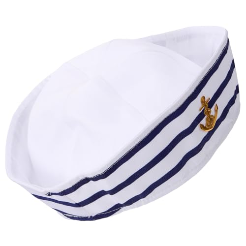 BESTYASH Hut Mit Weißem Logo Gestickte Kapitänsmütze Für Perfekt Für Bühnenauftritte Partys Und Kostümveranstaltungen UV Schutz Unisex Design von BESTYASH