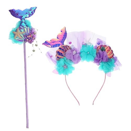 BESTYASH Meerjungfrauen-stirnband Zauberstab Haarband-massenpackung Für Mädchen Karnevalsdekorationen Meerjungfrauen-accessoires Für Party Und Festivals von BESTYASH